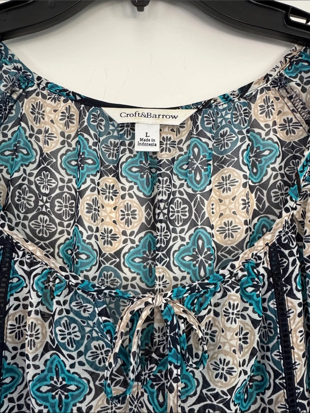 Croft & Barrow Geo Floral Boho tunic - Picture 2 of 9